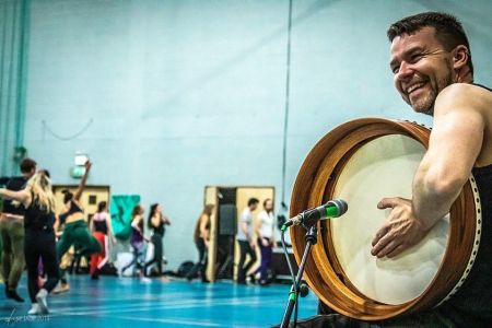 Bodhran player Cormac Byrne